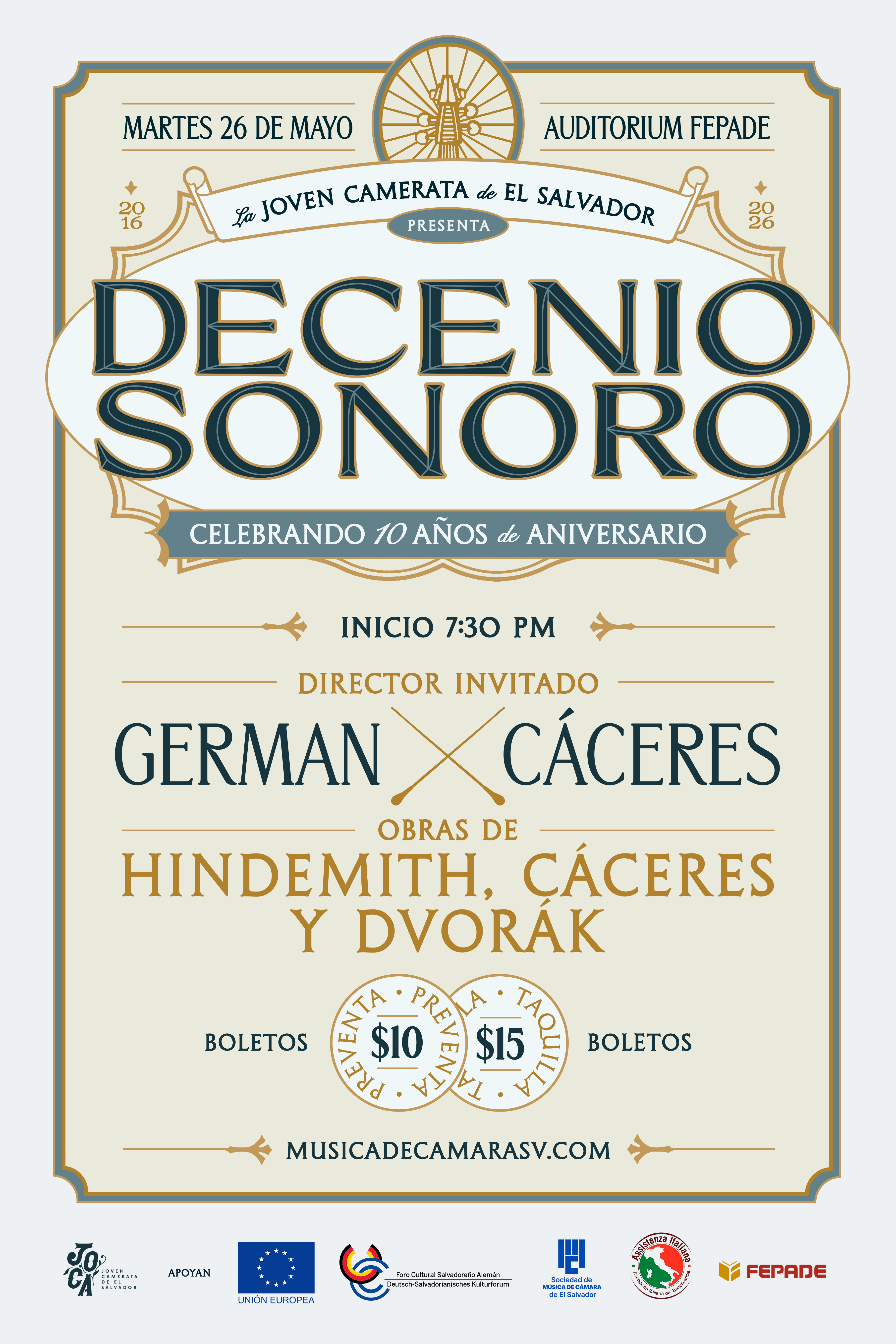 Afiche del concierto Decenio Sonoro